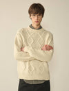 Mohair Fisherman Sweater Cream - KINETO - BALAAN 1