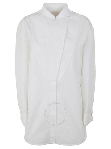 Jil Sander Ladies Optic White Wrap-Design Cotton Shirt, Brand Size 34 (US Size 2) - JIL SANDER - BALAAN 1