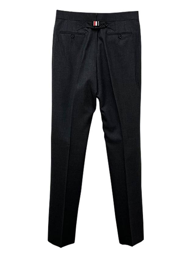 Super 120S Twill Classic Backstrap Trouser Pants Dark Grey - THOM BROWNE - BALAAN 4