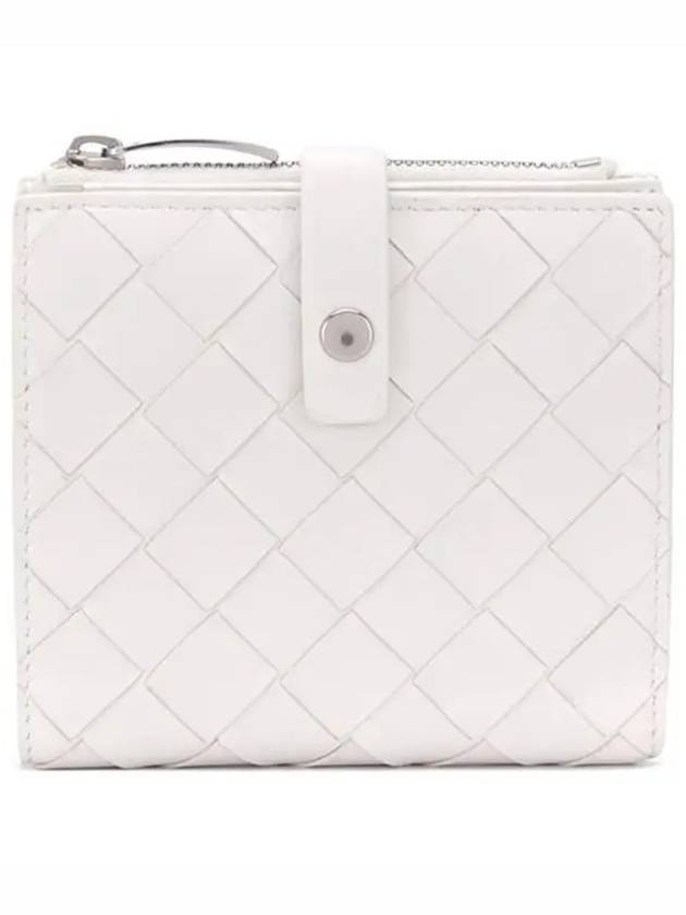 Intrecciato Zipper Half Wallet White - BOTTEGA VENETA - BALAAN 3