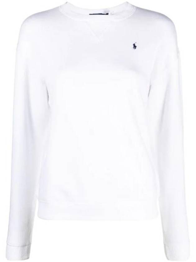 Embroidered Pony Logo Fleece Sweatshirt White - POLO RALPH LAUREN - BALAAN 1