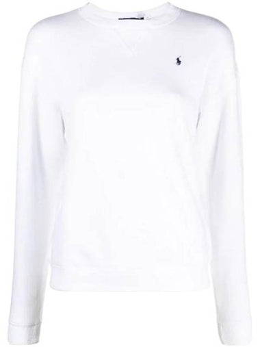 Embroidered Pony Logo Fleece Sweatshirt White - POLO RALPH LAUREN - BALAAN 1