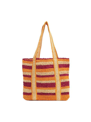 Women's Cabas Striped Raffia Tote Bag - VANESSA BRUNO - BALAAN 1