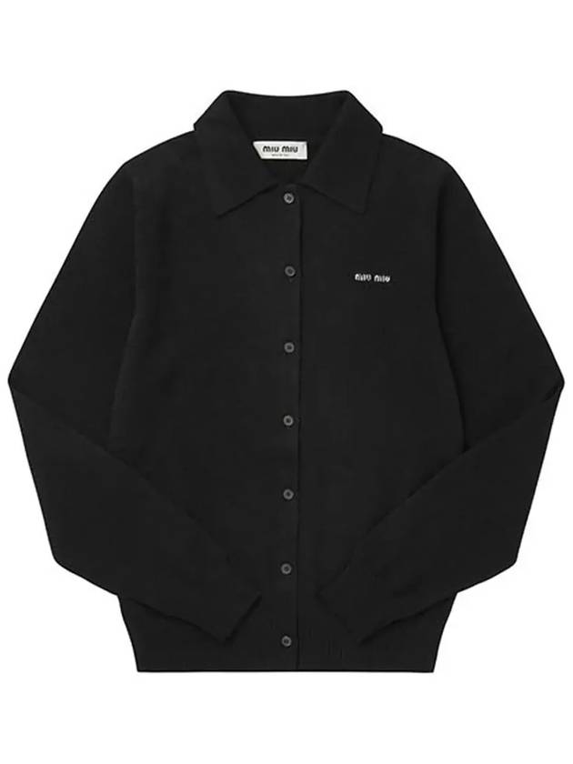 Cashmere Knit Cardigan Black - MIU MIU - BALAAN 4