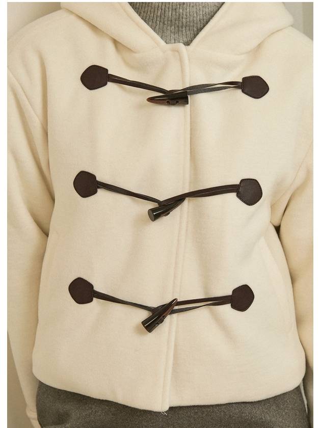 Women's Ender Toggle Short Double Coat Cream - MICANE - BALAAN 3