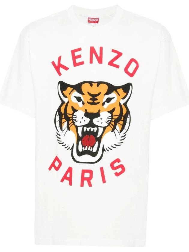 Lucky Tiger Short Sleeve T-Shirt White - KENZO - BALAAN 3