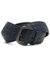 Men's Intrecciato Weaving Leather Belt Navy - BOTTEGA VENETA - BALAAN 3