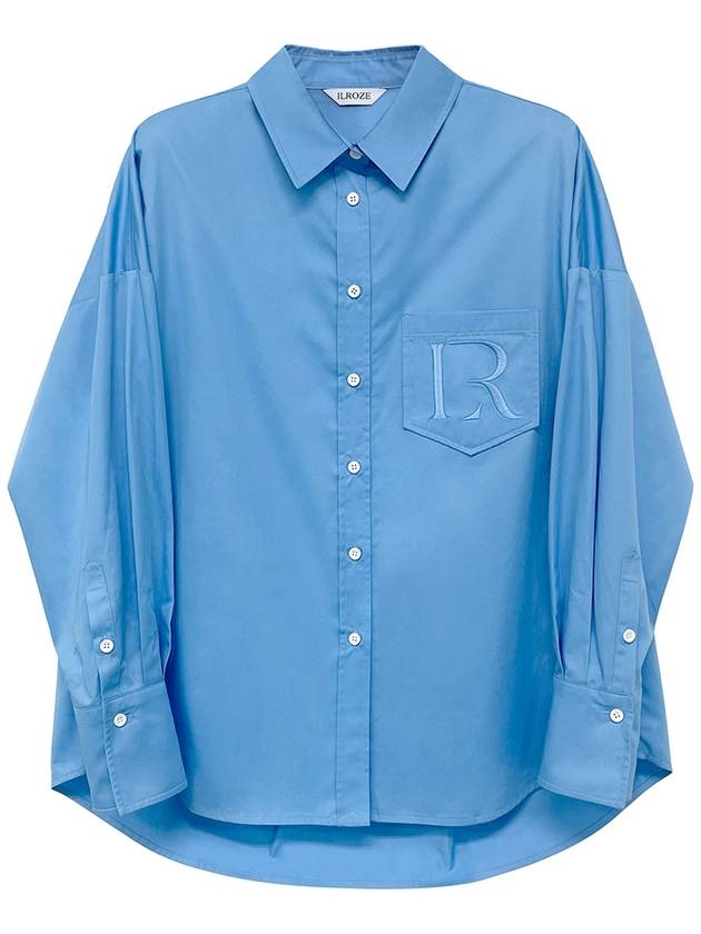 R LOGO OVERSIZED SHIRT BLUE - ILROZE - BALAAN 1