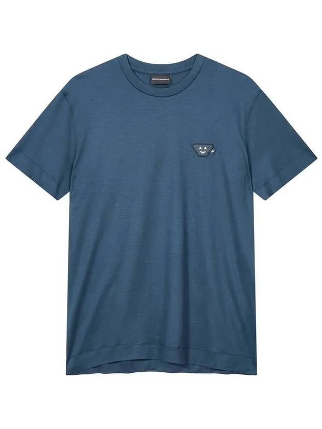 Men s Face Patch Easy T Shirt Navy - EMPORIO ARMANI - BALAAN 1