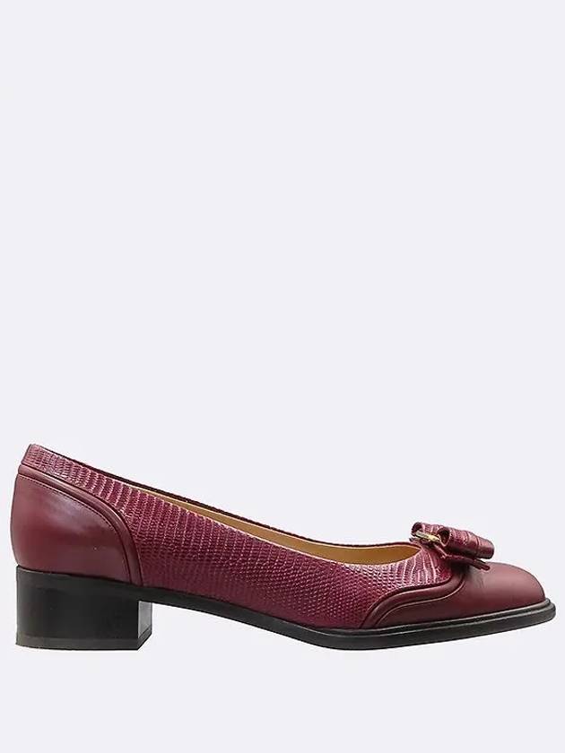 Ferragamo 0644587 FEDINA Burgundy color leather women s shoes - SALVATORE FERRAGAMO - BALAAN 3