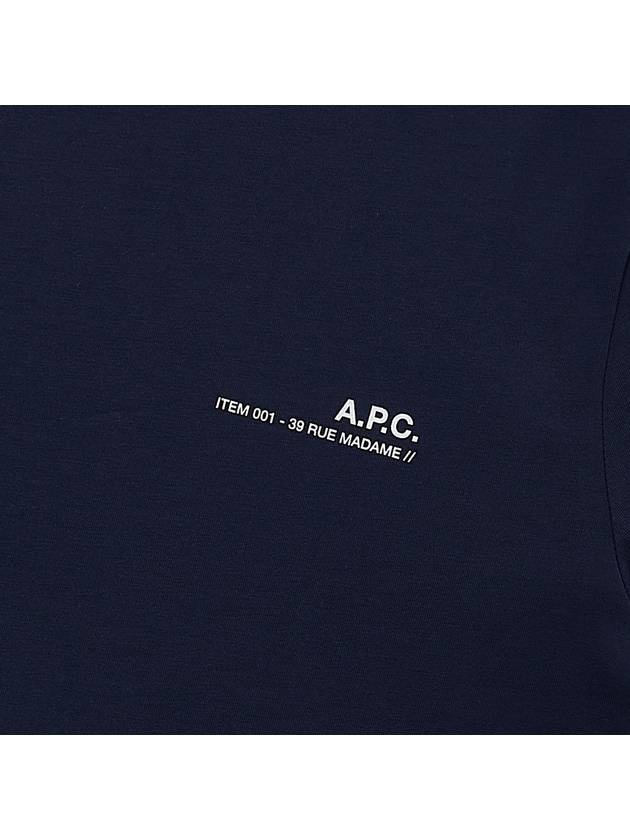 Men's Item Logo Cotton Short Sleeve T-Shirt Navy - A.P.C. - BALAAN 7