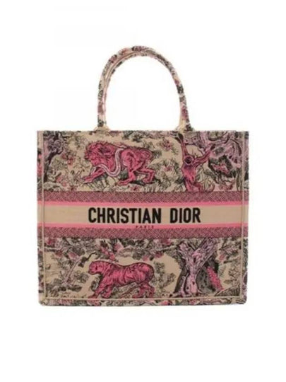 Dioliviera Large Raffia Book Tote Bag Candy Pink - DIOR - BALAAN 2