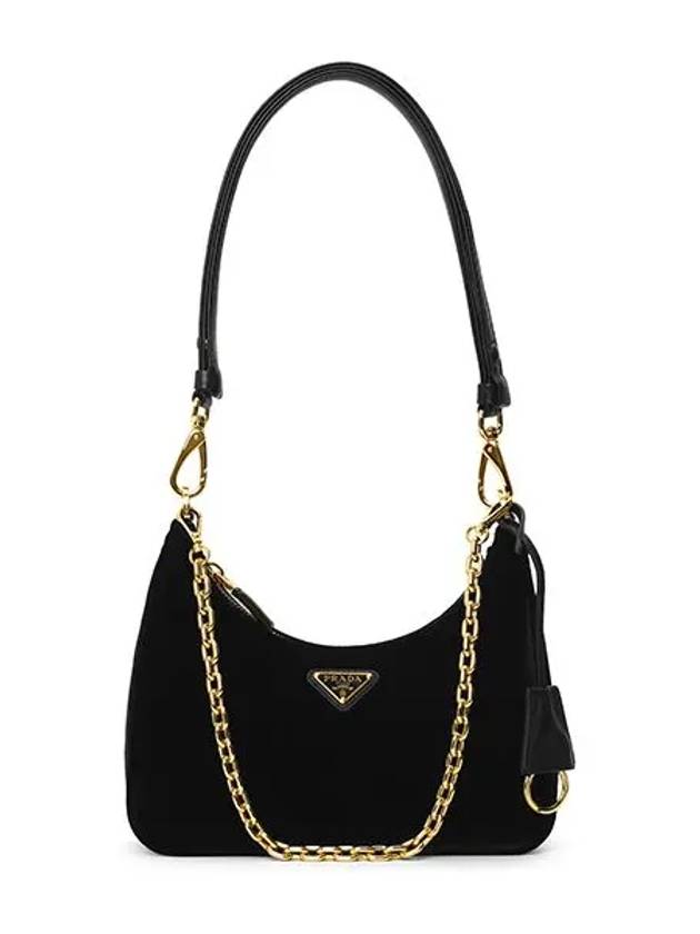 Re-Edition Velvet Mini Bag Black - PRADA - BALAAN 4