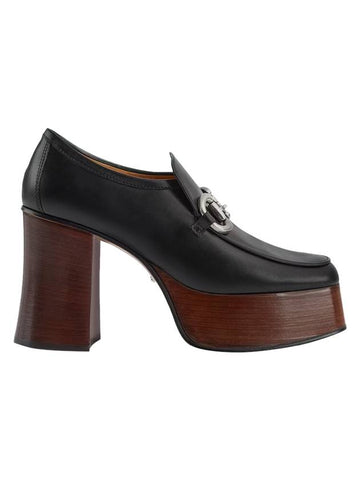 Horsebit Leather Platform Loafers Black - GUCCI - BALAAN 1