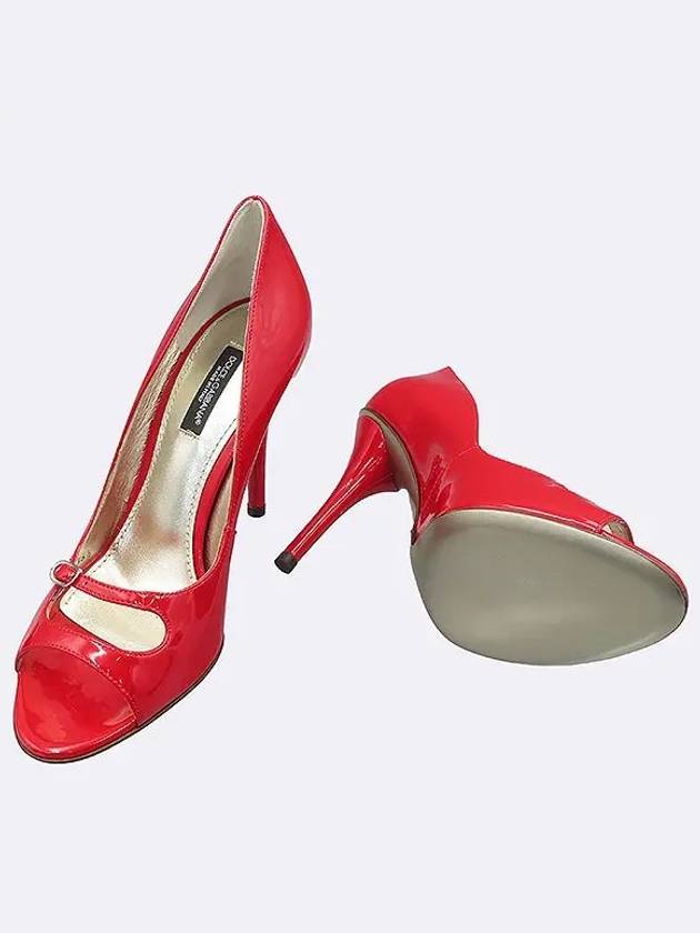 7592 Red color enamel open toe pumps women s shoes 235MM - DOLCE&GABBANA - BALAAN 3