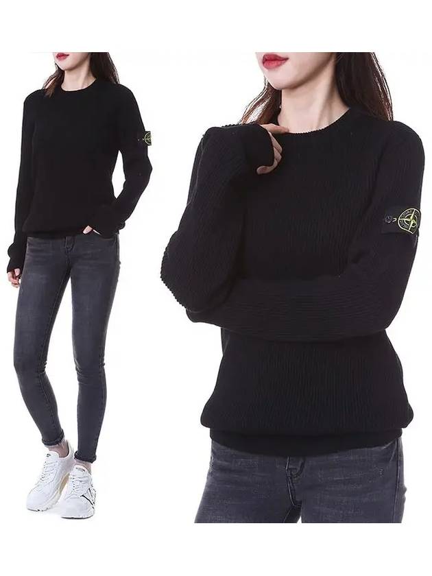 Wool Knit Top Black - STONE ISLAND - BALAAN 3