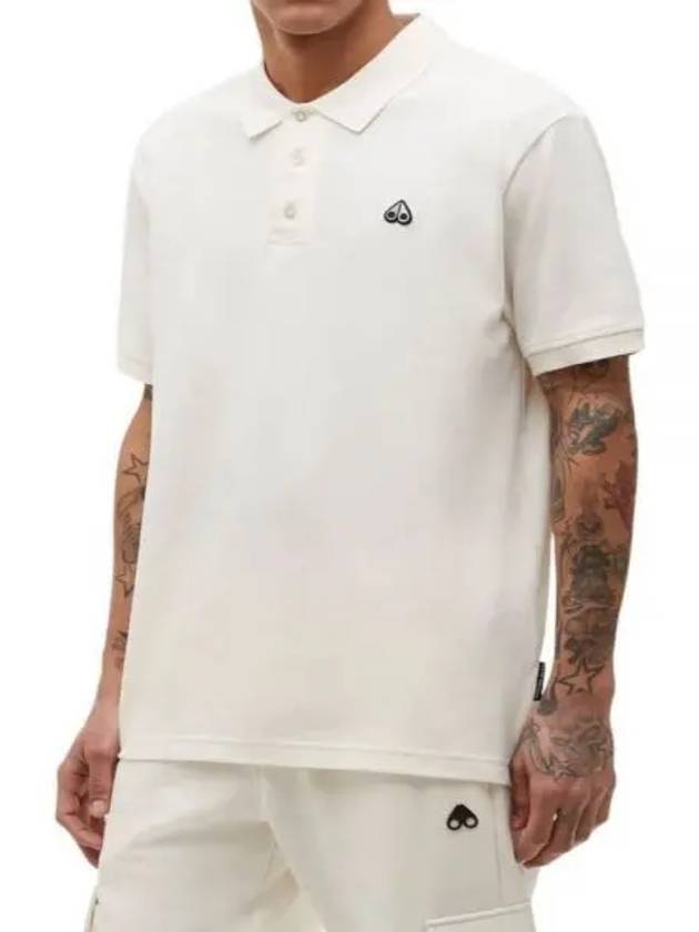 Embroidered Logo Cotton PK Shirt Ivory - MOOSE KNUCKLES - BALAAN.