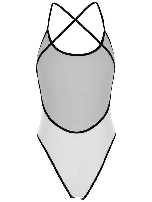 White Costume With Crossed Straps And Lettering Logo In Tech Fabric Woman - PHILOSOPHY DI LORENZO SERAFINI - BALAAN 2