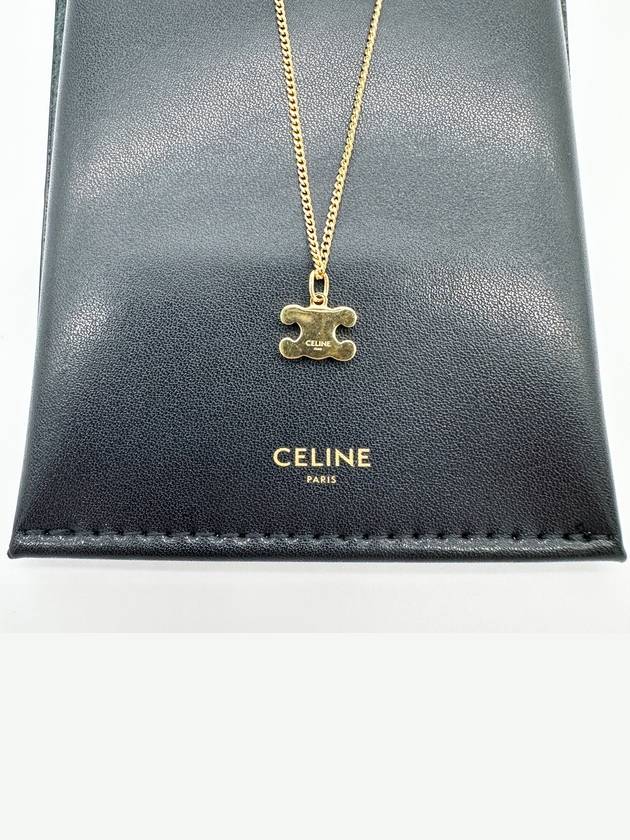 Triomphe Rhinestone Brass Crystal Necklace Gold - CELINE - BALAAN 5