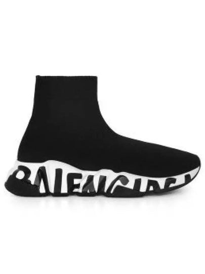 Speedrunner Graffiti Logo Sole High Top Sneakers Black - BALENCIAGA - BALAAN 2