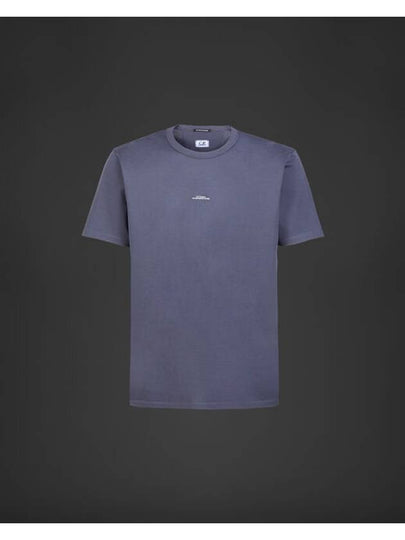 Metropolis Center Logo Short Sleeve T-Shirt Blue - CP COMPANY - BALAAN 2