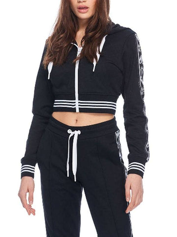 Women's Jerry Hooded Top Black - MOOSE KNUCKLES - BALAAN.