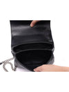 Ladies Pattina Flap Logo Silver Chain Soft Leather Shoulder Bag Black - PRADA - BALAAN 7