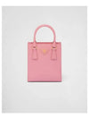 Triangular Logo Saffiano Leather Tote Bag Petal Pink - PRADA - BALAAN 2