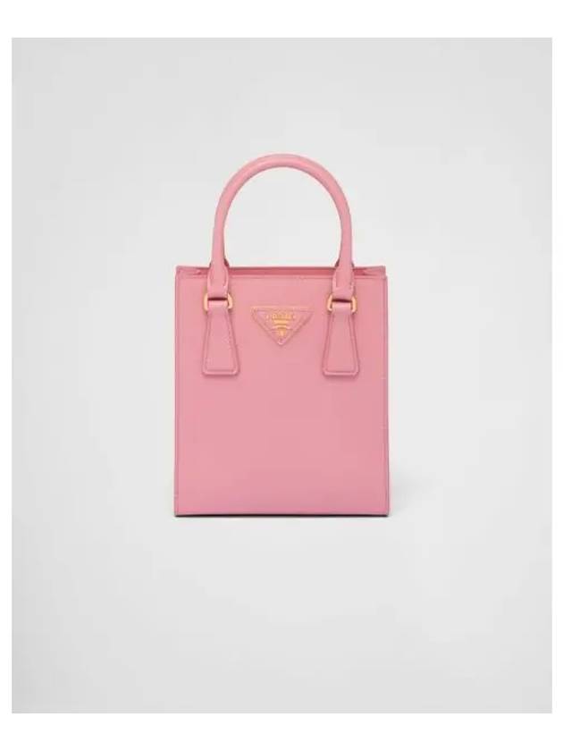 Triangular Logo Saffiano Leather Tote Bag Petal Pink - PRADA - BALAAN 2