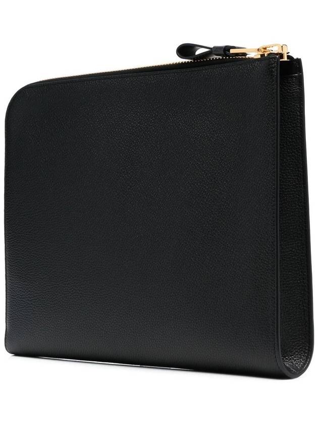 Logo Grain Leather Buckley Clutch Bag Black - TOM FORD - BALAAN 3