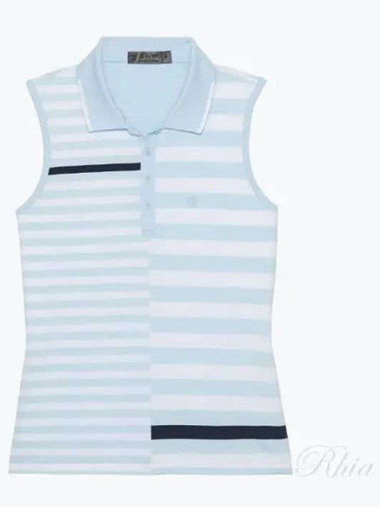 Women'S Bold Stripe Tech Jersey Polo Sleeveless Sky - G/FORE - BALAAN 2