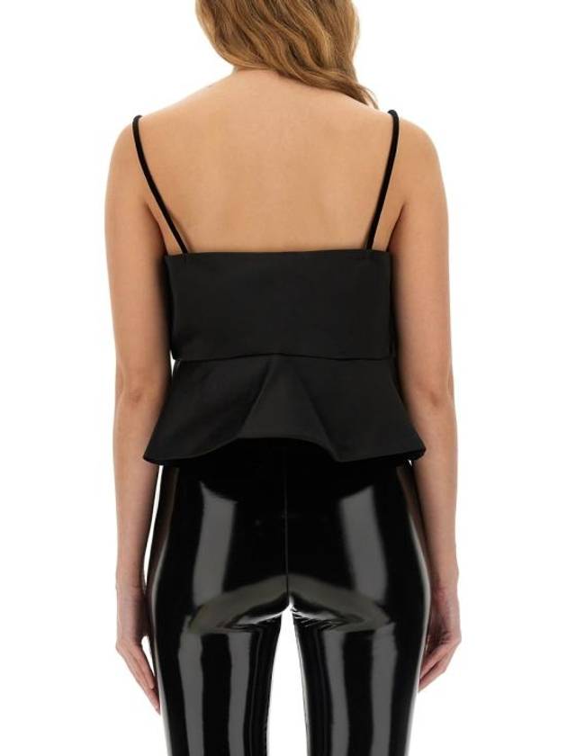 Satin Peplum Sleeveless Black - GANNI - BALAAN 5