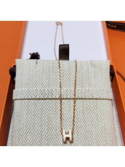 Mini Pop H Pendant Rose Gold & Blanc - HERMES - BALAAN 2