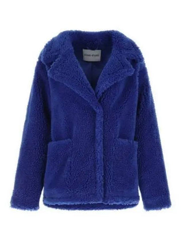 Stand Studio Women s Fake Shearling Jacket Blue 61183 9040 - STAND STUDIO - BALAAN 1