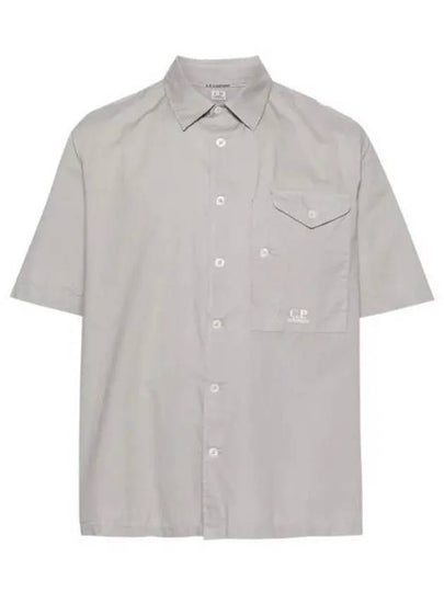 Cotton Popeline Short Sleeve Shirt Grey - CP COMPANY - BALAAN 2