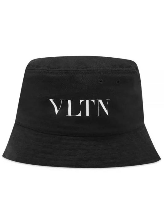 VLTN Print Bucket Hat Black - VALENTINO - BALAAN 1