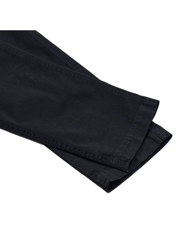 Garment Dyed Old Effect Stretch Broken Twill Cotton Cargo Pants Black - STONE ISLAND - BALAAN 7