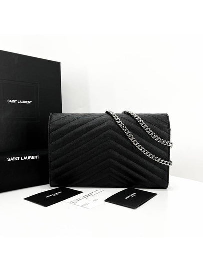 Envelope WOC Chain Cross Bag Black - SAINT LAURENT - BALAAN 2