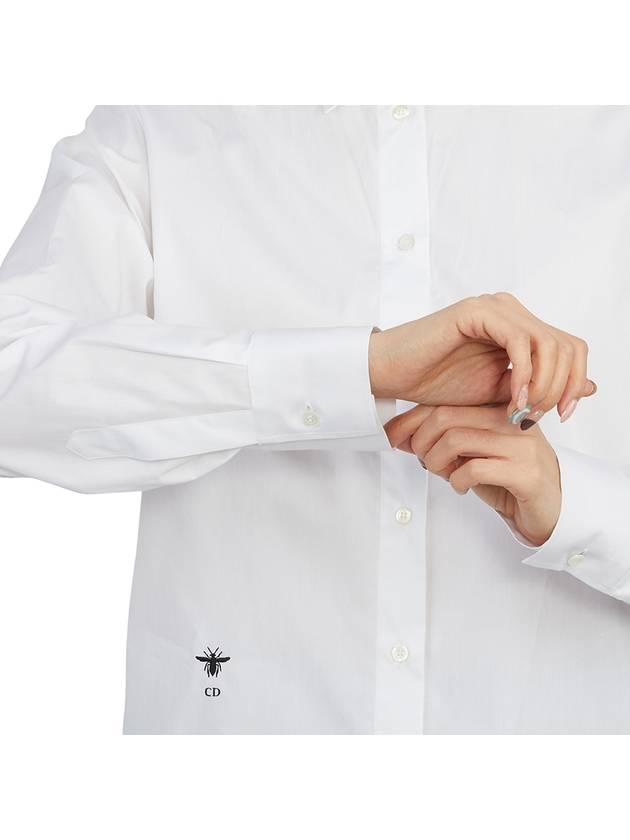 CD Embroidered Cotton Shirt White - DIOR - BALAAN 10