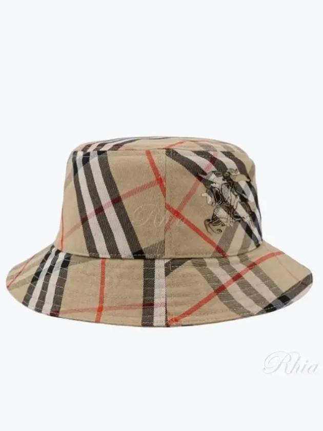 Check Cotton Blend Bucket Hat Beige - BURBERRY - BALAAN 2