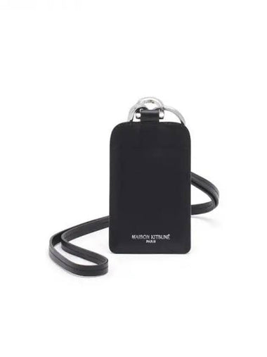 Unisex neck card holder wallet black domestic product - MAISON KITSUNE - BALAAN 1