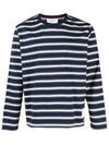 Stripe Jersey Oversized Long Sleeve T-Shirt Navy - THOM BROWNE - BALAAN 6