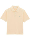 Men's Cassandre Cotton Polo Shirt Beige - SAINT LAURENT - BALAAN 2