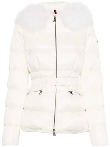 BOED logo patch quilting fur hood padding ivory women s 1A00095 595FE 034 - MONCLER - BALAAN 1