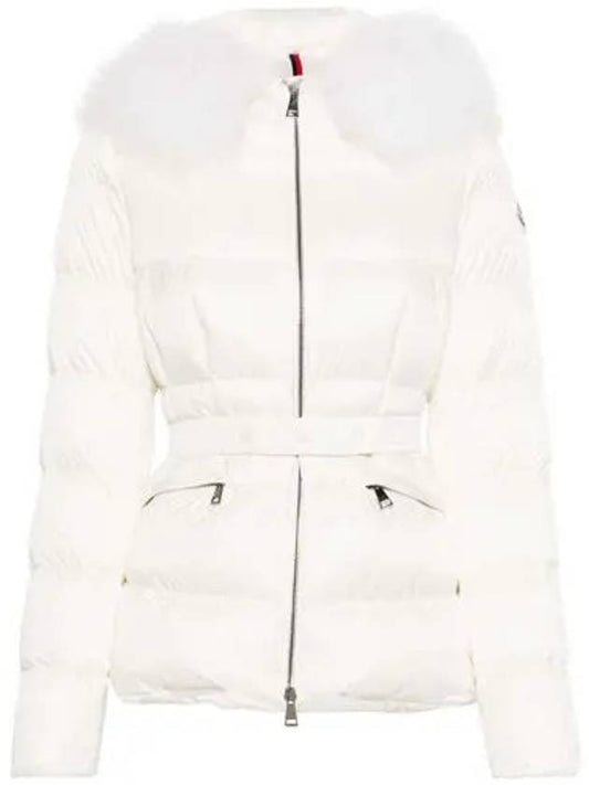 BOED logo patch quilting fur hood padding ivory women s 1A00095 595FE 034 - MONCLER - BALAAN 1