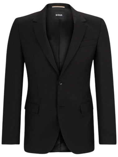 Men's Virgin Wool Jacket Black - HUGO BOSS - BALAAN 1