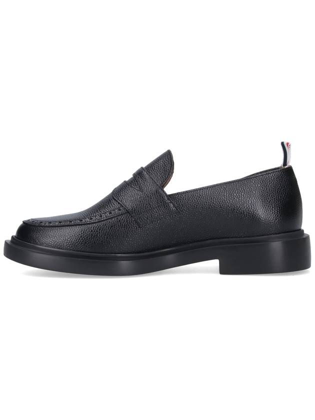 Pebble Grain Rubber Sole Penny Loafer Black - THOM BROWNE - BALAAN 4