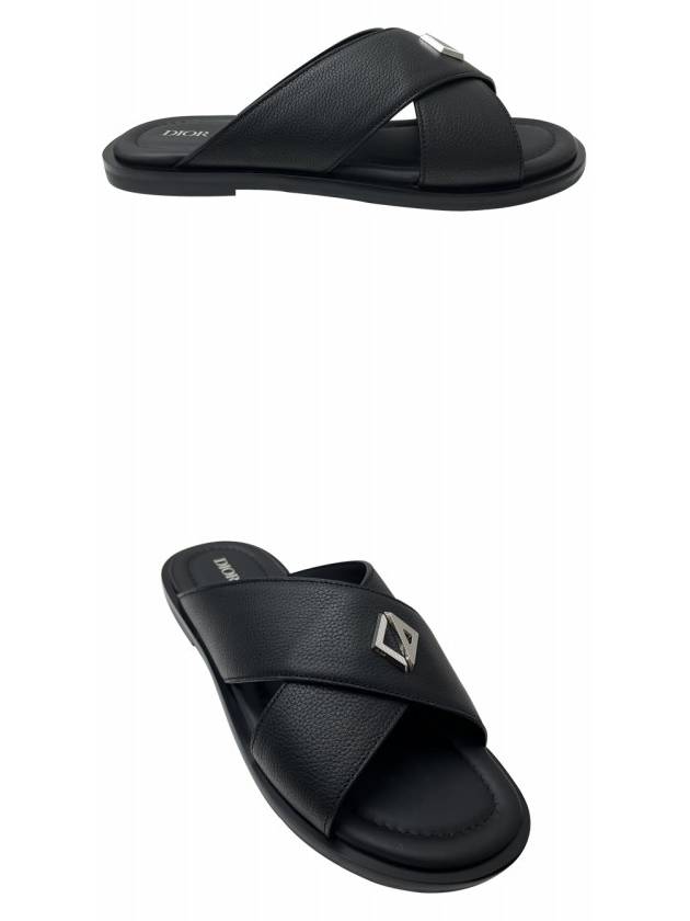 Alias CD Diamond Grained Calfskin Sandals Black - DIOR - BALAAN 5