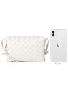 Intrecciato Loop Small Leather Cross Bag White - BOTTEGA VENETA - BALAAN 9