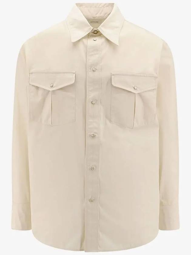 Western Poplin Long Sleeve Shirt Beige - LEMAIRE - BALAAN 5